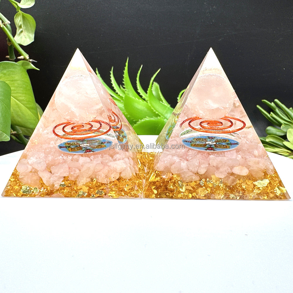 5cm 6cm Wholesale healing crystals resin energy orgone organite pyramid crystal for spiritual