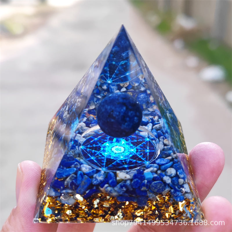5cm 6cm Wholesale healing crystals resin energy orgone organite pyramid crystal for spiritual