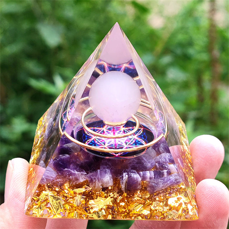 5cm 6cm Wholesale healing crystals resin energy orgone organite pyramid crystal for spiritual