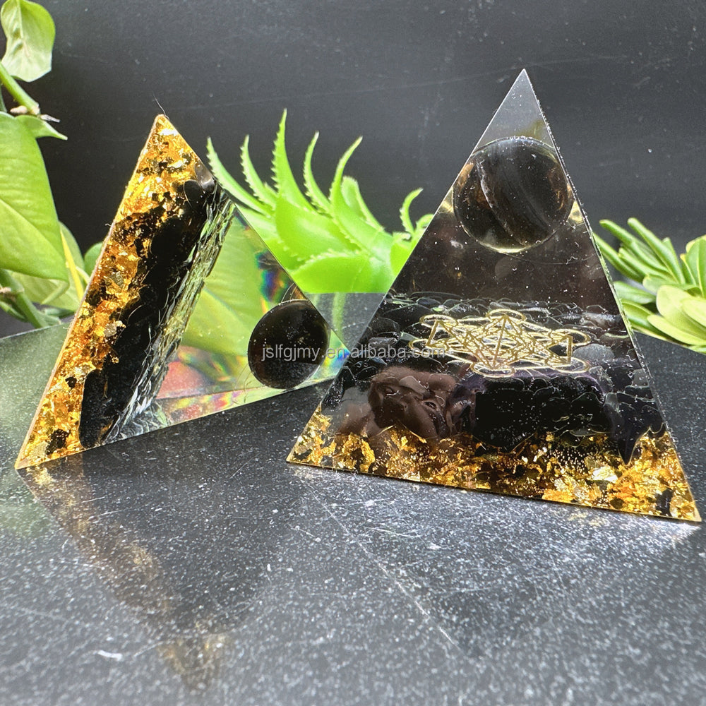 5cm 6cm Wholesale healing crystals resin energy orgone organite pyramid crystal for spiritual