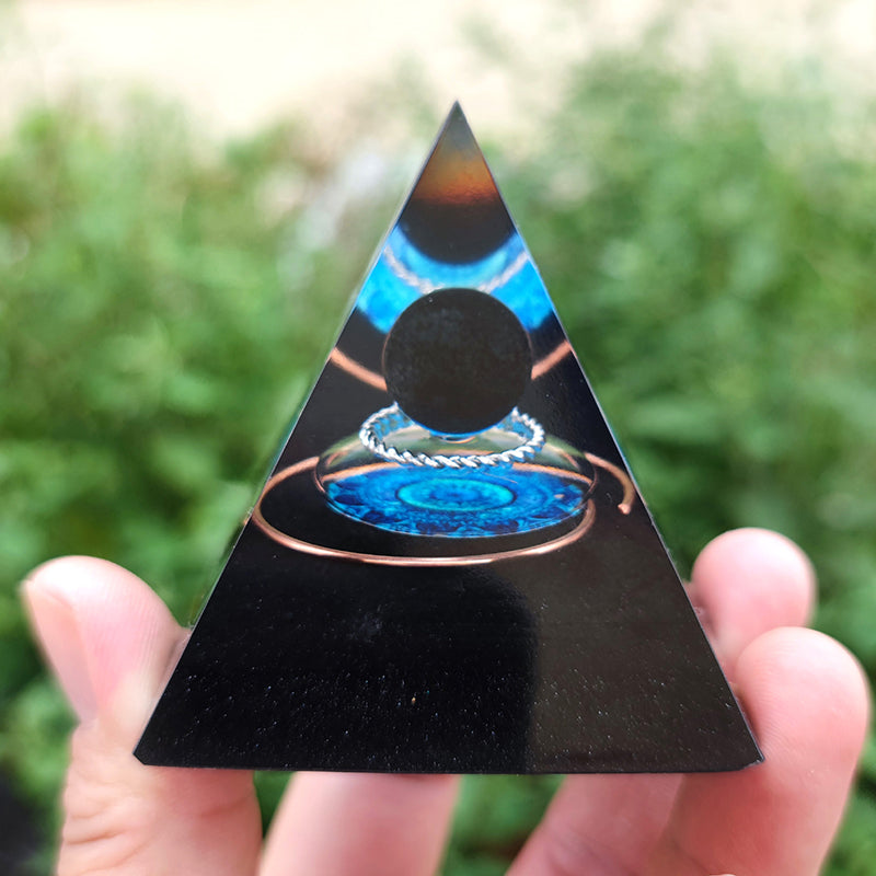 5cm 6cm Wholesale healing crystals resin energy orgone organite pyramid crystal for spiritual