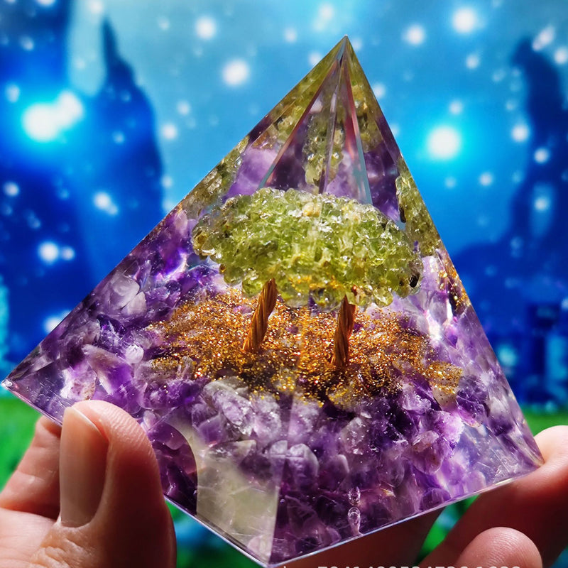 5cm 6cm Wholesale healing crystals resin energy orgone organite pyramid crystal for spiritual