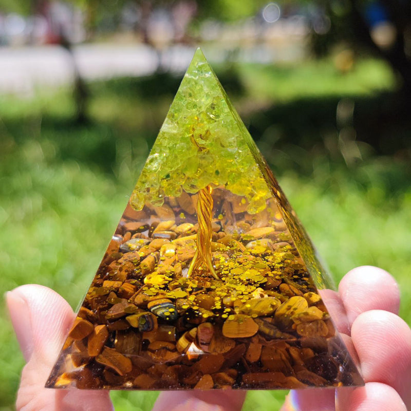 5cm 6cm Wholesale healing crystals resin energy orgone organite pyramid crystal for spiritual