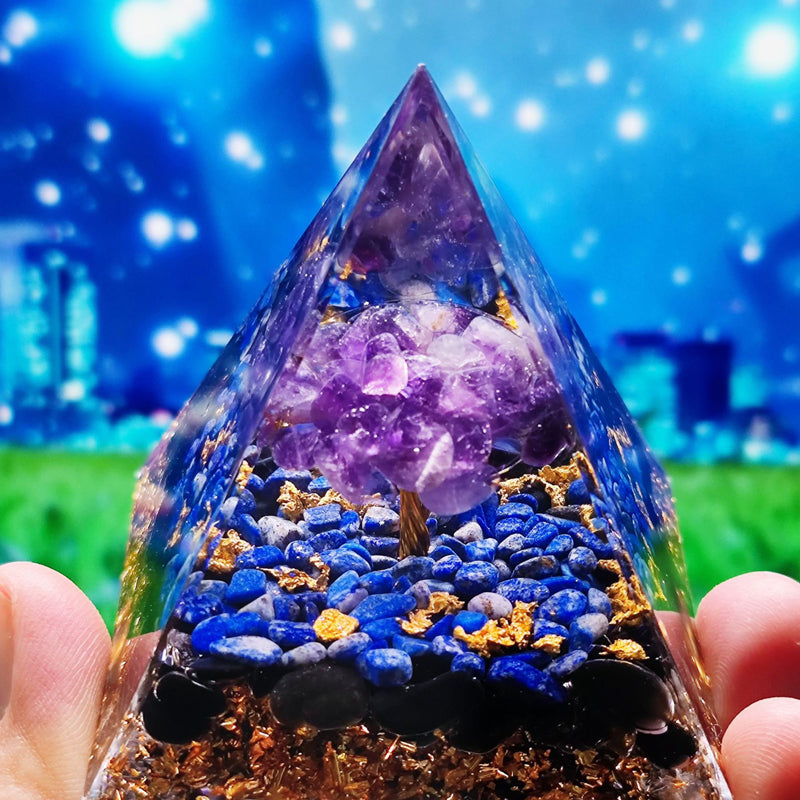 5cm 6cm Wholesale healing crystals resin energy orgone organite pyramid crystal for spiritual