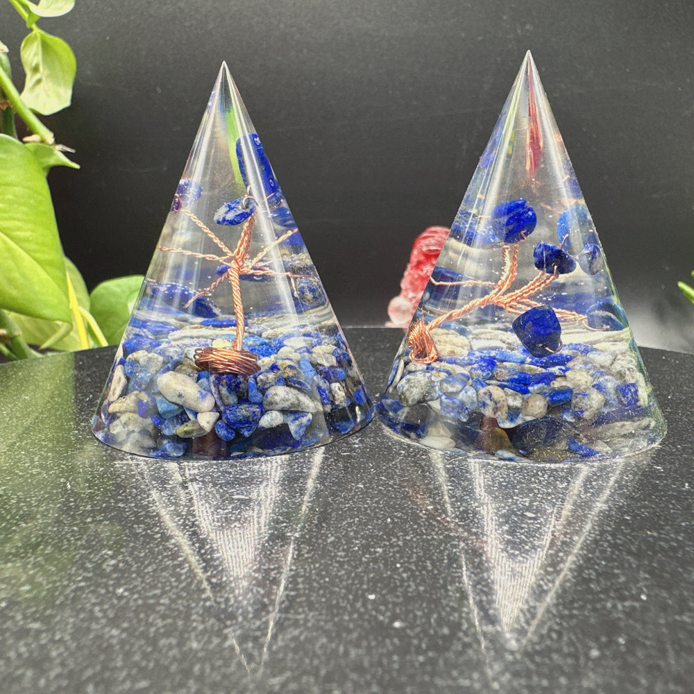 5cm 6cm Wholesale healing crystals resin energy orgone organite pyramid crystal for spiritual