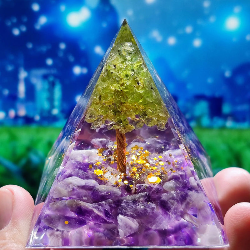 5cm 6cm Wholesale healing crystals resin energy orgone organite pyramid crystal for spiritual