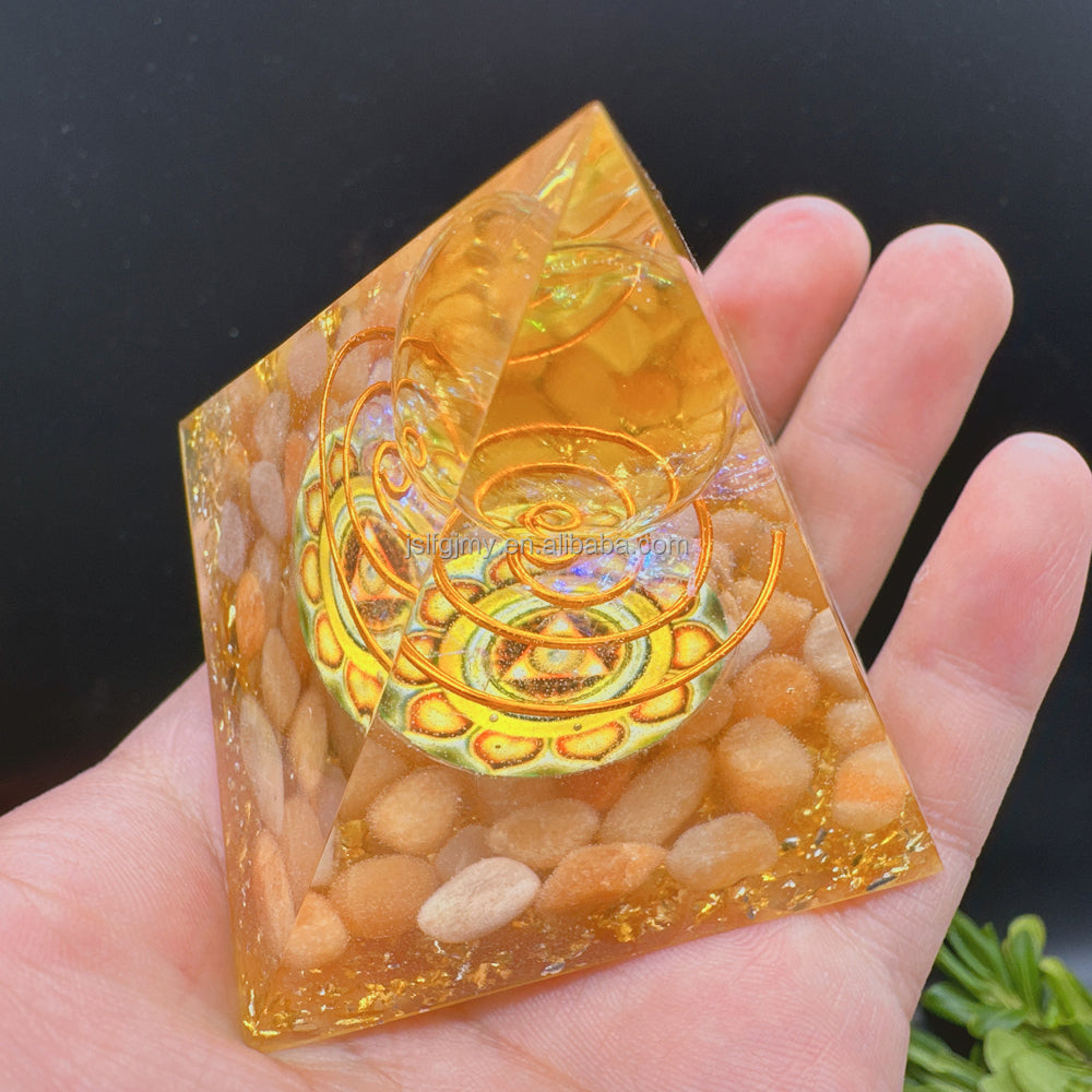 5cm 6cm Wholesale healing crystals resin energy orgone organite pyramid crystal for spiritual
