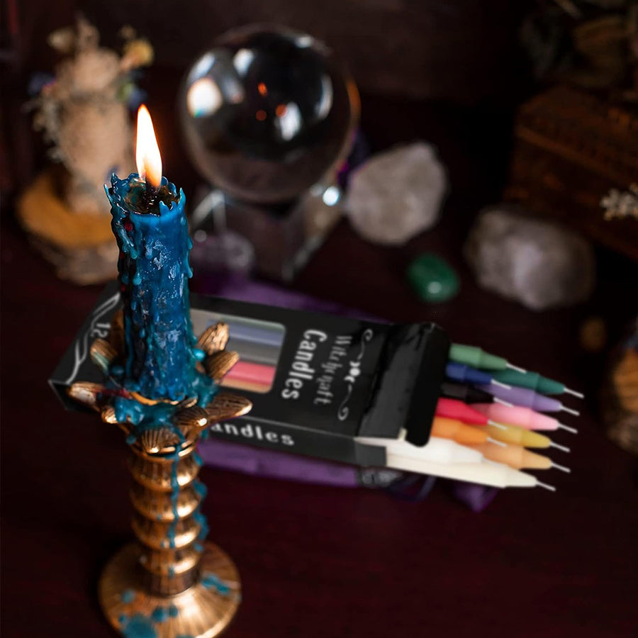 64pcs Large Witchcraft Kit Witch Altar Starter Kit, crystal healing  set Spell Kit For Beginners, Witchcraft Supplies Kit, Witch Starter Kit With Hanukkah Candles, Wiccan Supplies & Tools, Witchy Gifts For Women Halloween Gift