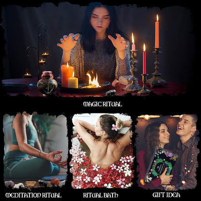 64pcs Large Witchcraft Kit Witch Altar Starter Kit, crystal healing  set Spell Kit For Beginners, Witchcraft Supplies Kit, Witch Starter Kit With Hanukkah Candles, Wiccan Supplies & Tools, Witchy Gifts For Women Halloween Gift