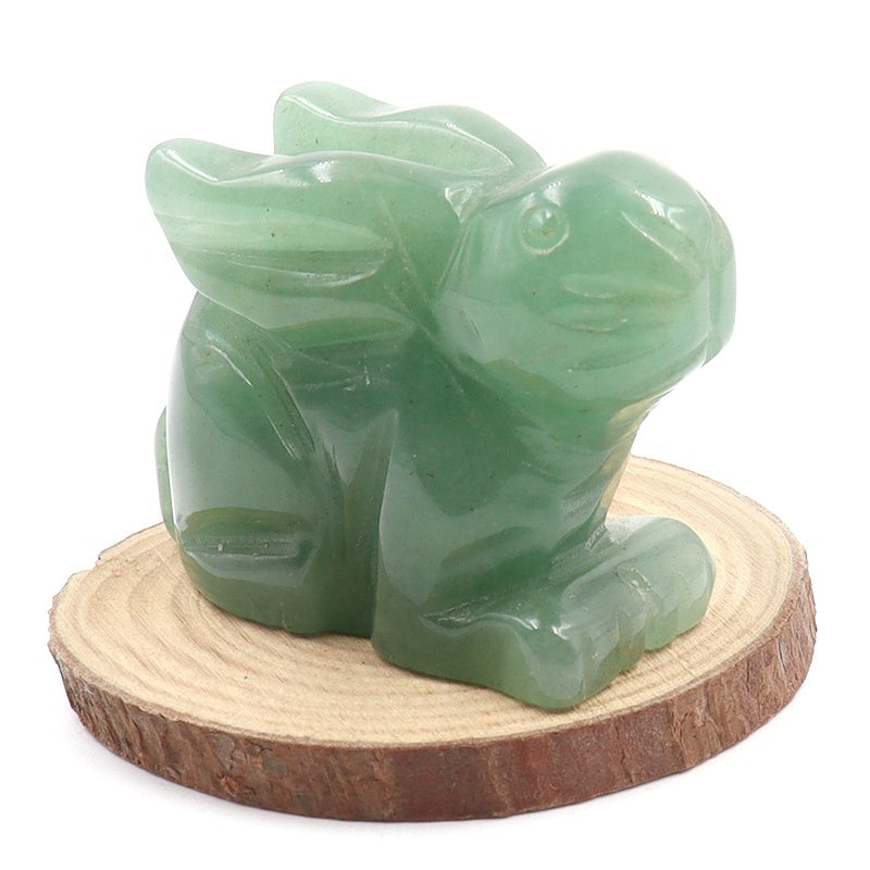 2 Inch Natural Stone Crystals Healing Stone Carved Animal Rabbit Figurines Statue Crystal Carving Crafts For Home Decoration