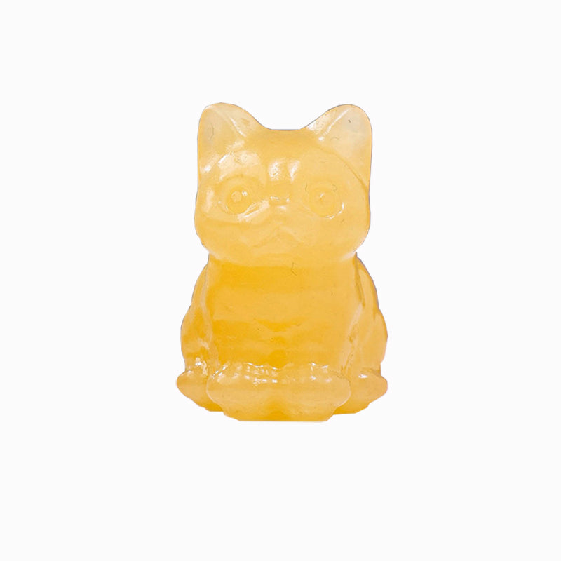 Wholesale Natural Crystal Animal Carving Crystal Cat Statue Figurine Carved Gemstone Crystal Cat for Gift