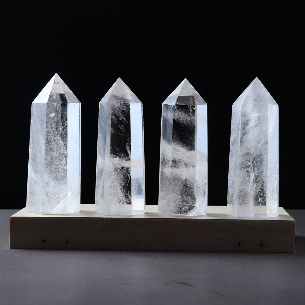 Natural crystal single pointed column hexagonal ornament original stone grinding crafts crystal points wand