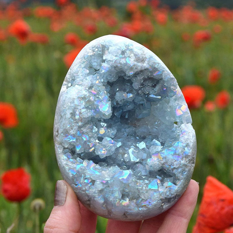 Wholesale High Quality Natural Blue Celestite Cluster Raw Crystal Blue Celestite Geode Druzy