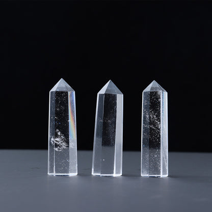 Natural crystal single pointed column hexagonal ornament original stone grinding crafts crystal points wand