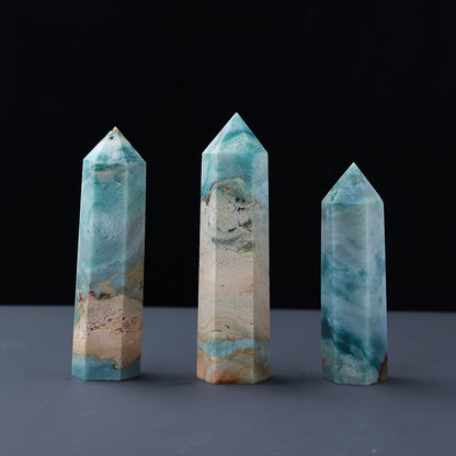 Natural crystal single pointed column hexagonal ornament original stone grinding crafts crystal points wand