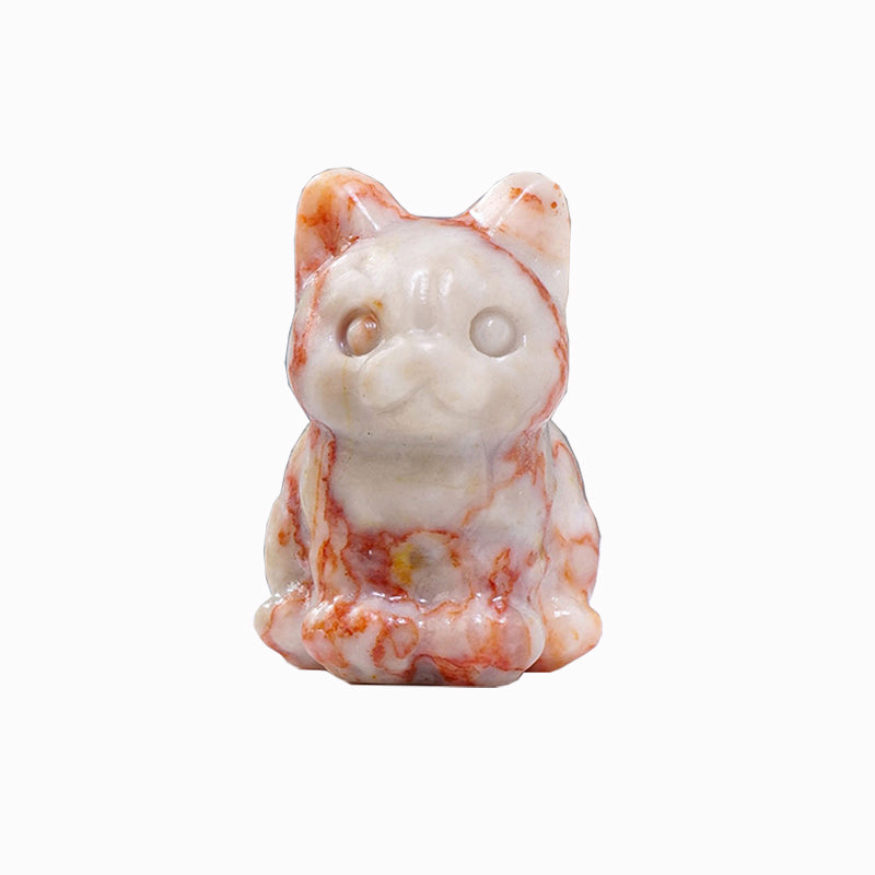 Wholesale Natural Crystal Animal Carving Crystal Cat Statue Figurine Carved Gemstone Crystal Cat for Gift