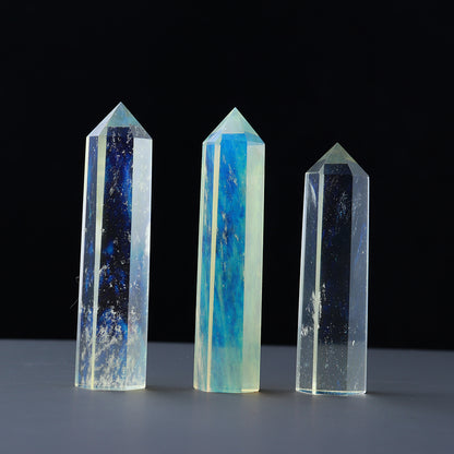 Natural crystal single pointed column hexagonal ornament original stone grinding crafts crystal points wand