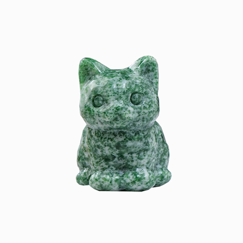 Wholesale Natural Crystal Animal Carving Crystal Cat Statue Figurine Carved Gemstone Crystal Cat for Gift