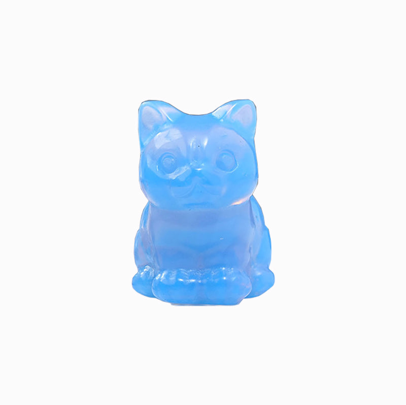 Wholesale Natural Crystal Animal Carving Crystal Cat Statue Figurine Carved Gemstone Crystal Cat for Gift