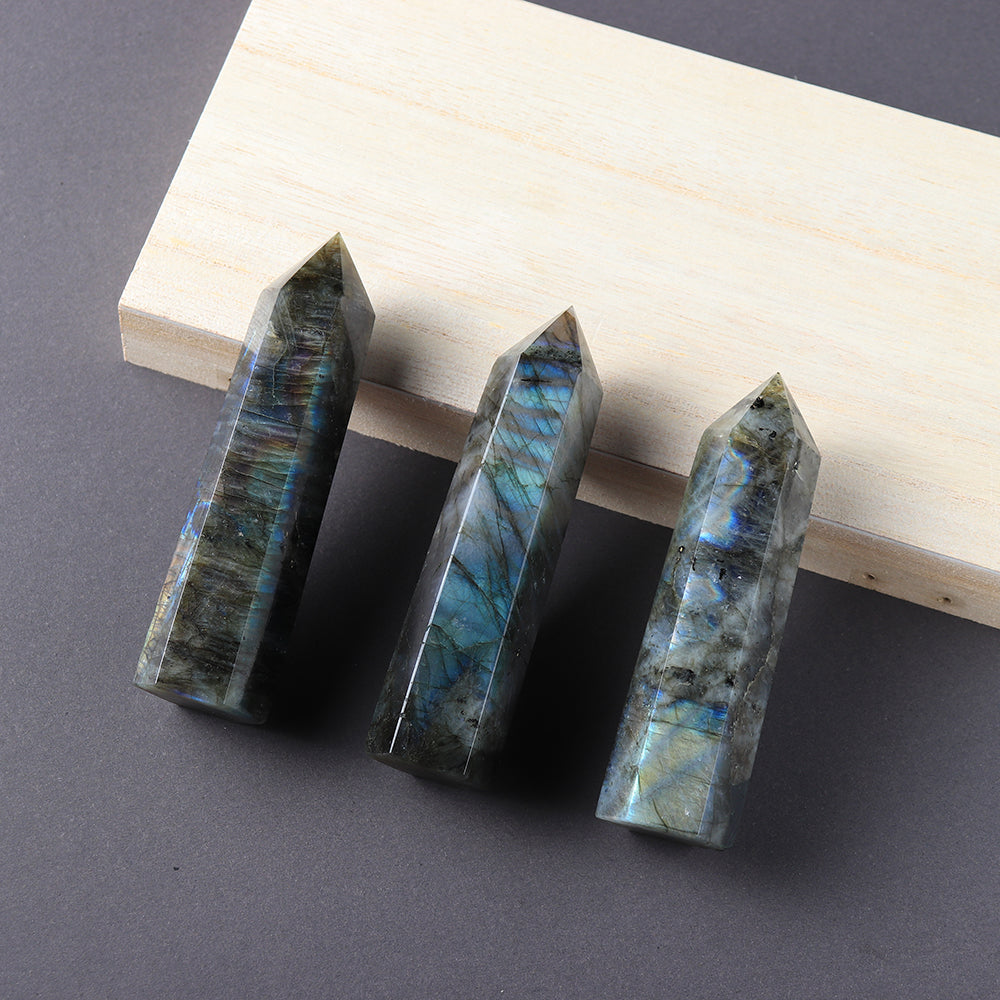Natural crystal single pointed column hexagonal ornament original stone grinding crafts crystal points wand