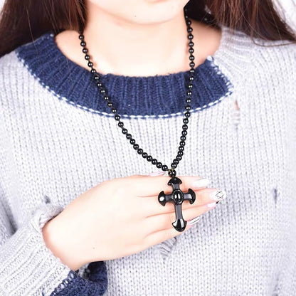 Wholesale natural obsidian Christ Jesus crystal cross natural obsidian carved crystal cross pendant
