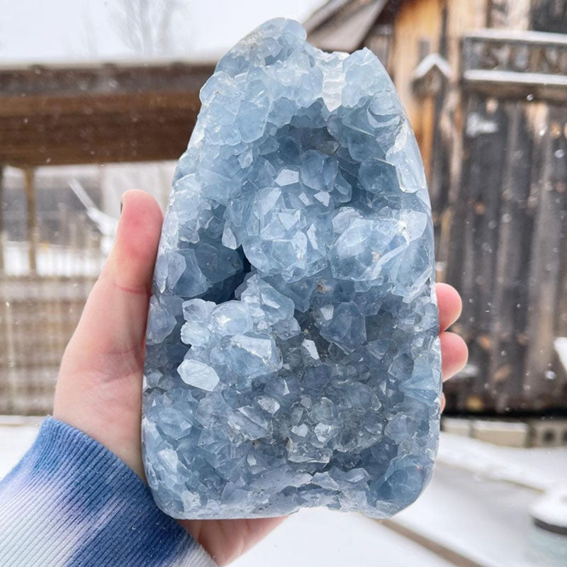 Wholesale High Quality Natural Blue Celestite Cluster Raw Crystal Blue Celestite Geode Druzy