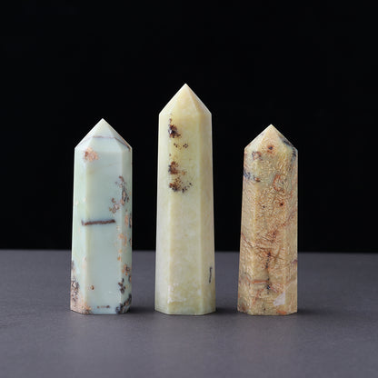 Natural crystal single pointed column hexagonal ornament original stone grinding crafts crystal points wand