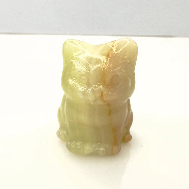 Wholesale Natural Crystal Animal Carving Crystal Cat Statue Figurine Carved Gemstone Crystal Cat for Gift