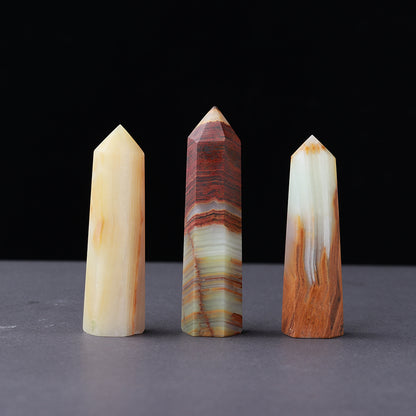 Natural crystal single pointed column hexagonal ornament original stone grinding crafts crystal points wand