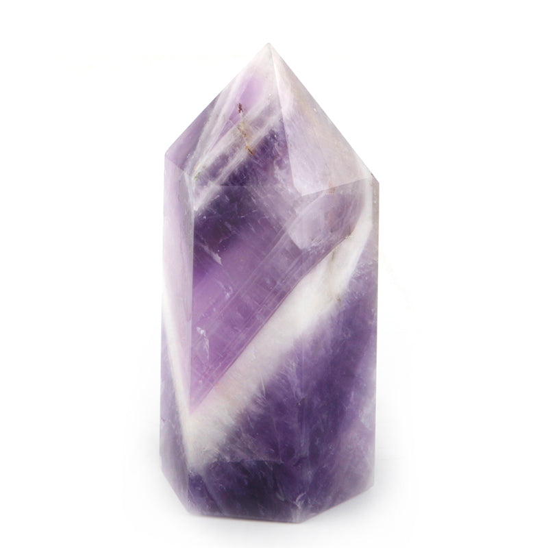 Wholesale natural amethyst quartz wand point, Clear quartz healing point amethyst crystal wand for sale