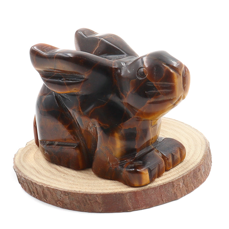 2 Inch Natural Stone Crystals Healing Stone Carved Animal Rabbit Figurines Statue Crystal Carving Crafts For Home Decoration